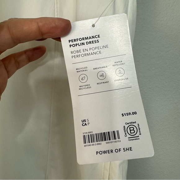 Athleta Performance Poplin Collared Lightweight Shirtdress UPF 50+ White Size S - Picture 7 of 11